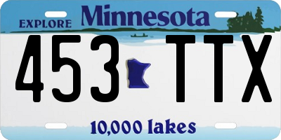 MN license plate 453TTX