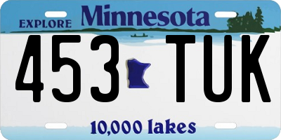 MN license plate 453TUK