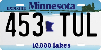 MN license plate 453TUL