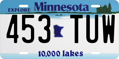 MN license plate 453TUW