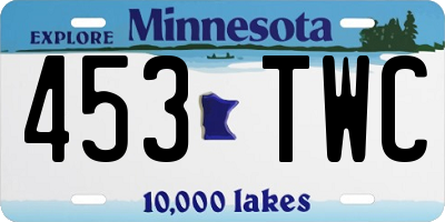 MN license plate 453TWC