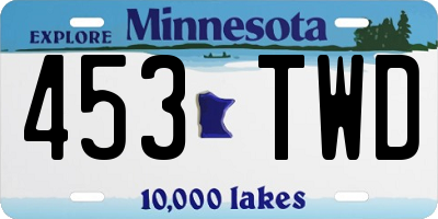 MN license plate 453TWD