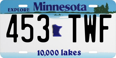 MN license plate 453TWF