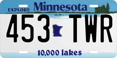 MN license plate 453TWR