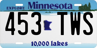 MN license plate 453TWS