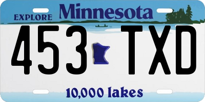 MN license plate 453TXD