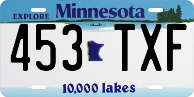 MN license plate 453TXF