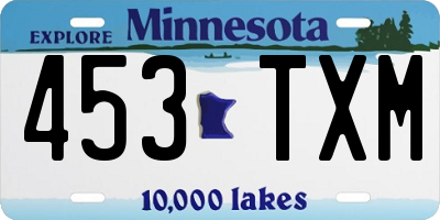 MN license plate 453TXM