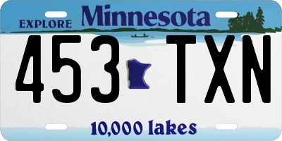 MN license plate 453TXN