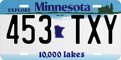 MN license plate 453TXY