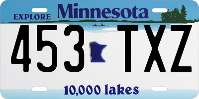 MN license plate 453TXZ