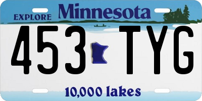 MN license plate 453TYG