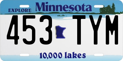 MN license plate 453TYM