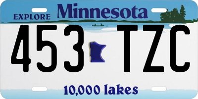 MN license plate 453TZC