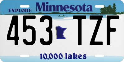MN license plate 453TZF