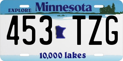 MN license plate 453TZG