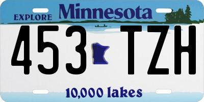 MN license plate 453TZH