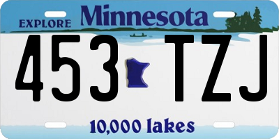 MN license plate 453TZJ