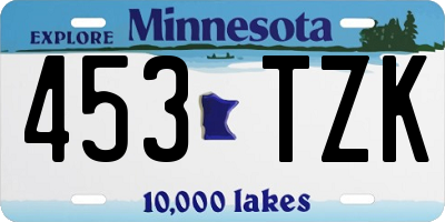 MN license plate 453TZK