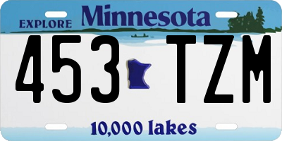 MN license plate 453TZM