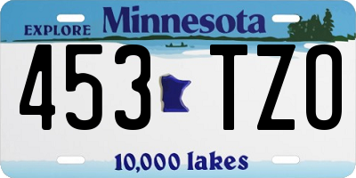 MN license plate 453TZO