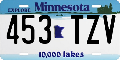MN license plate 453TZV