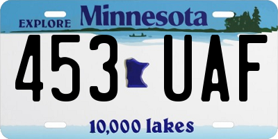 MN license plate 453UAF