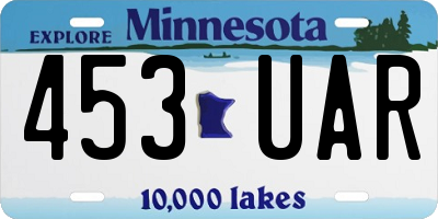 MN license plate 453UAR