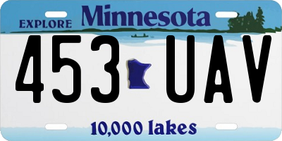MN license plate 453UAV