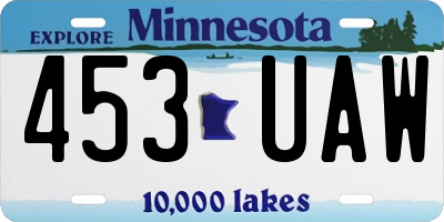 MN license plate 453UAW