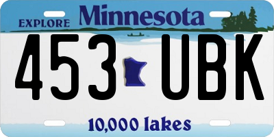 MN license plate 453UBK