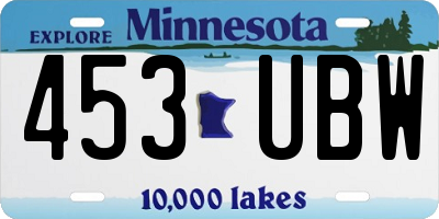 MN license plate 453UBW
