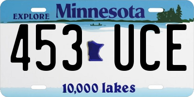 MN license plate 453UCE