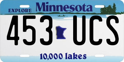 MN license plate 453UCS