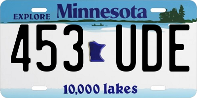 MN license plate 453UDE