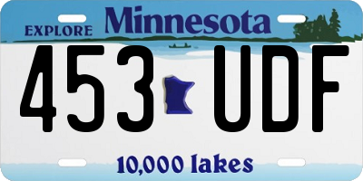 MN license plate 453UDF