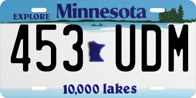 MN license plate 453UDM