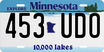 MN license plate 453UDO