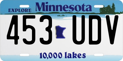 MN license plate 453UDV