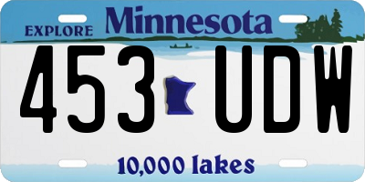 MN license plate 453UDW