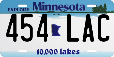 MN license plate 454LAC