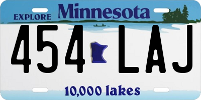 MN license plate 454LAJ