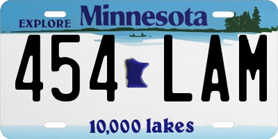 MN license plate 454LAM