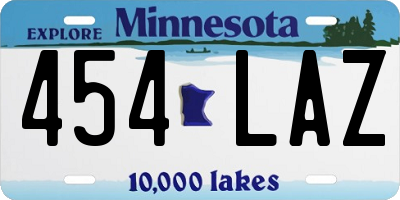 MN license plate 454LAZ