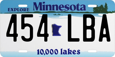 MN license plate 454LBA