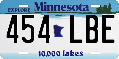 MN license plate 454LBE