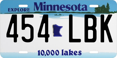MN license plate 454LBK