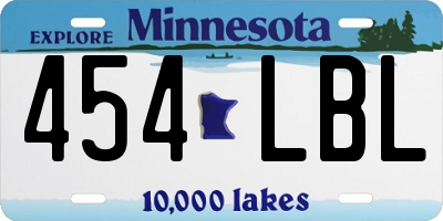 MN license plate 454LBL