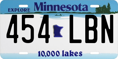 MN license plate 454LBN