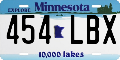 MN license plate 454LBX